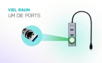i-tec® USB-Hub USB-C Metal 4-fach grau