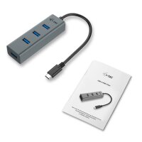 i-tec® USB-Hub USB-C Metal 4-fach grau
