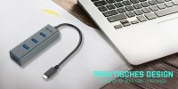 i-tec® USB-Hub USB-C Metal 4-fach grau