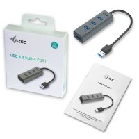 i-tec® USB-Hub USB 3.0 Metal 4-fach grau