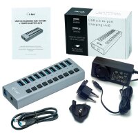 i-tec® USB-Hub USB 3.0 Charging 10-fach grau