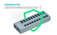 i-tec® USB-Hub USB 3.0 Charging 10-fach grau
