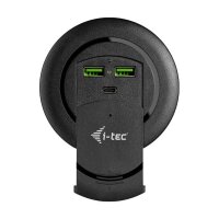 i-tec® Built-in Desktop Fast Charger Einbau-USB-Ladegerät schwarz, Kabellänge: 1,2 m, 96 Watt