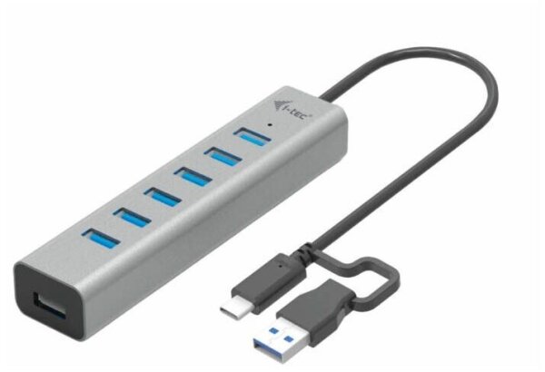 i-tec® USB-Hub USB-C/USB-A Charging Metal 7-fach grau