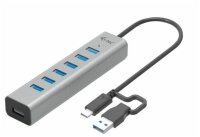 i-tec® USB-Hub USB-C/USB-A Charging Metal 7-fach grau