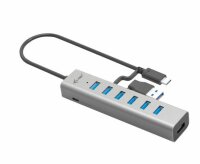 i-tec® USB-Hub USB-C/USB-A Charging Metal 7-fach grau
