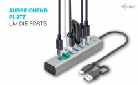 i-tec® USB-Hub USB-C/USB-A Charging Metal 7-fach grau