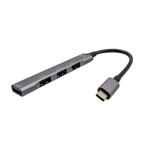 i-tec® USB-Hub USB-C Metal 4-fach grau