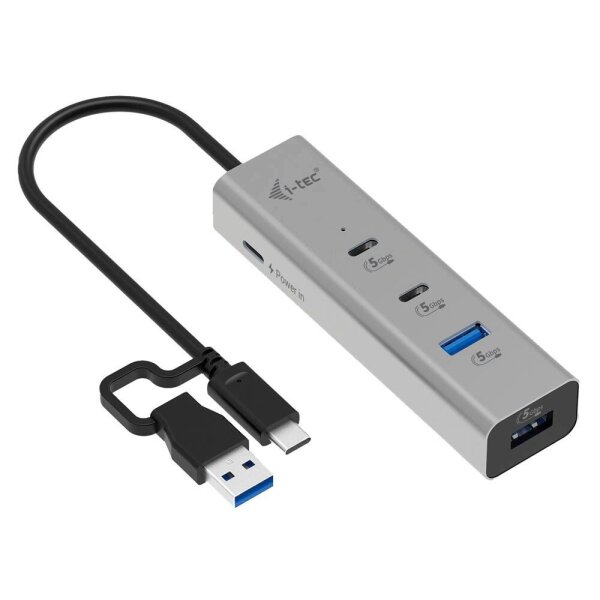 i-tec® USB-Hub Universal Charging Metal 4-fach grau