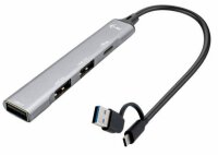 i-tec® USB-Hub USB-A/USB-C Metal  4-fach grau