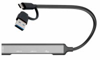 i-tec® USB-Hub USB-A/USB-C Metal  4-fach grau