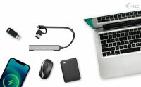 i-tec® USB-Hub USB-A/USB-C Metal  4-fach grau