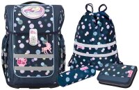 Mc®Neill Schulranzen-Set COMPACTO POLLY Kunstfaser blau