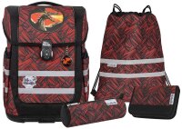Mc®Neill Schulranzen-Set COMPACTO ZACK Kunstfaser rot