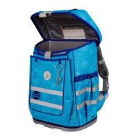 Mc®Neill Schulranzen-Set COMPACTO BUBBLE Kunstfaser hellblau
