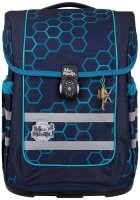 Mc®Neill Schulranzen-Set COMPACTO XAGON Kunstfaser blau