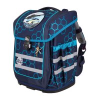 Mc®Neill Schulranzen-Set COMPACTO XAGON Kunstfaser blau