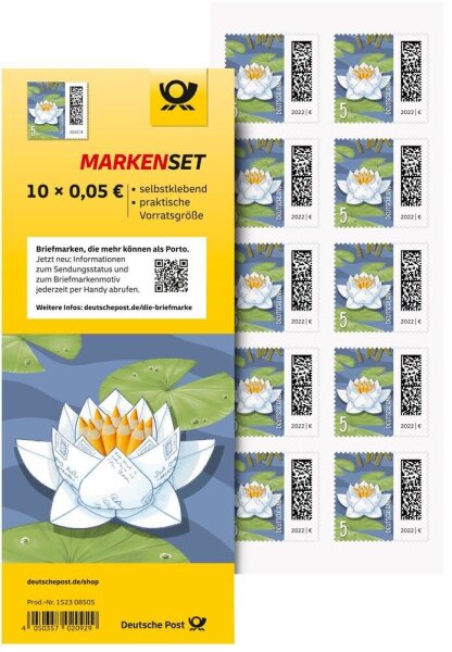 Deutsche Post 0,05 € Briefmarken "Seebriefrose" selbstklebend, 10 St.