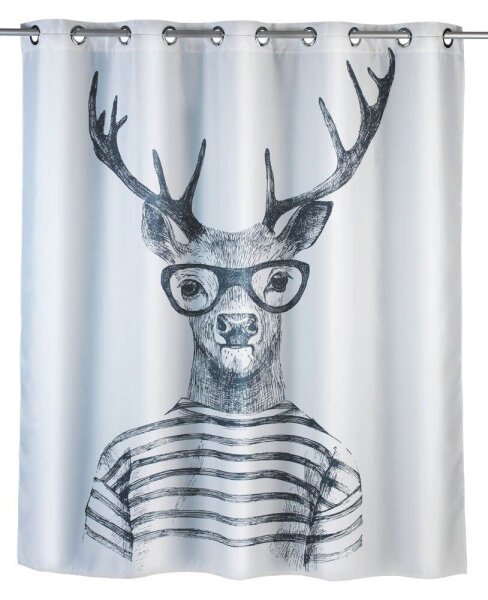 WENKO Duschvorhang Mr. Deer 180,0 x 200,0 cm