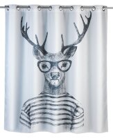 WENKO Duschvorhang Mr. Deer 180,0 x 200,0 cm