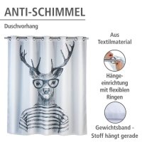 WENKO Duschvorhang Mr. Deer 180,0 x 200,0 cm