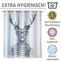 WENKO Duschvorhang Mr. Deer 180,0 x 200,0 cm