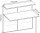 Kerkmann Anbautheke Genua gerade, buche, silber 116,0 x 70,0 x 115,0 cm