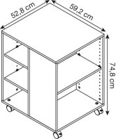 DURABLE Bürowagen grau 3 Ebenen 52,8 x 59,2 x 74,8 cm