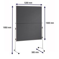 FRANKEN Moderationswand ECO klappbar 120,0 x 150,0 cm grau