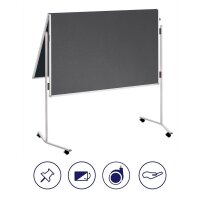 FRANKEN Moderationswand ECO klappbar 120,0 x 150,0 cm grau