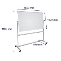 FRANKEN mobiles Whiteboard U-Act! Line® 150,0 x 100,0 cm weiß emaillierter Stahl