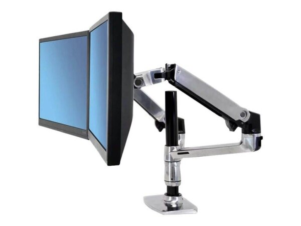 ergotron Monitor-Halterung LX Dual 45-248-026 silber für 2 Monitore, Tischklemme