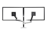 ergotron Monitor-Halterung LX Dual 45-248-026 silber für 2 Monitore, Tischklemme