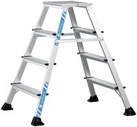 ZARGES Stehleiter beidseitig XLstep P schmal silber 2x 4...
