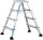ZARGES Stehleiter beidseitig XLstep P schmal silber 2x 4 Stufen, H: 99,0 cm
