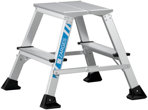 ZARGES Klapptritt XLstep P schmal silber 2x 2 Stufen, H: 49,0 cm