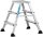 ZARGES Klapptritt XLstep P schmal silber 2x 3 Stufen, H: 74,0 cm