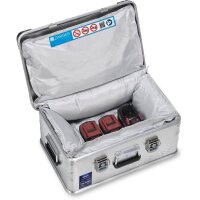 ZARGES Akku-Aufbewahrungsbox silber 60,0 x 40,0 x 24,0...