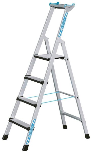 ZARGES Stehleiter einseitig Comfortstep S silber 4 Stufen, H: 179,0 cm
