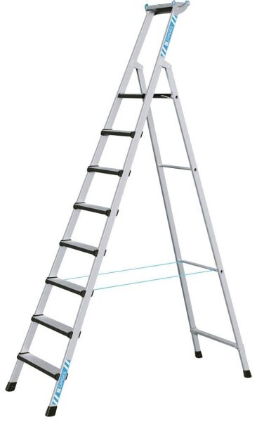 ZARGES Stehleiter einseitig Comfortstep S silber 8 Stufen, H: 287,0 cm
