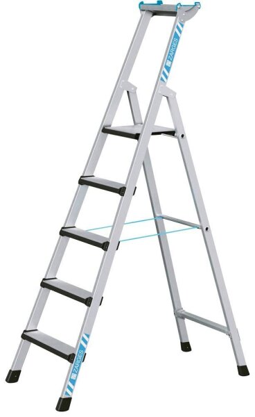ZARGES Stehleiter einseitig Comfortstep S silber 5 Stufen, H: 206,0 cm