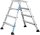 ZARGES Stehleiter beidseitig XLstep P breit silber 2x 4 Stufen, H: 99,0 cm
