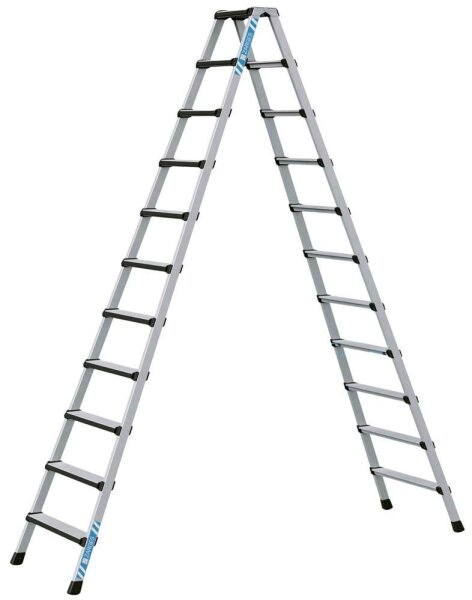 ZARGES Stehleiter beidseitig Comfortstep B silber 2x 11 Stufen, H: 299,0 cm