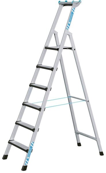 ZARGES Stehleiter einseitig Comfortstep S silber 6 Stufen, H: 233,0 cm