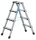 ZARGES Stehleiter beidseitig Comfortstep B silber 2x 4 Stufen, H: 111,0 cm