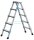 ZARGES Stehleiter beidseitig Comfortstep B silber 2x 5 Stufen, H: 138,0 cm
