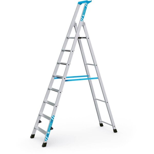 ZARGES Stehleiter einseitig Nova S silber 8 Stufen, H: 249,0 cm