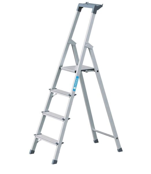 ZARGES Stehleiter einseitig Scana S silber 4 Stufen, H: 159,0 cm