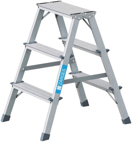 ZARGES Stehleiter beidseitig Scana B silber 2x 3 Stufen, H: 0,71 cm