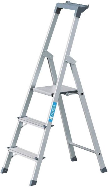 ZARGES Stehleiter einseitig Scana S silber 3 Stufen, H: 136,0 cm